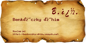 Benkóczky Áhim névjegykártya